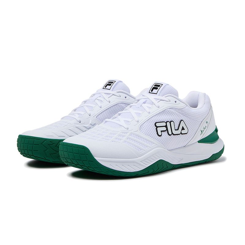 White and green fila shoes cheap