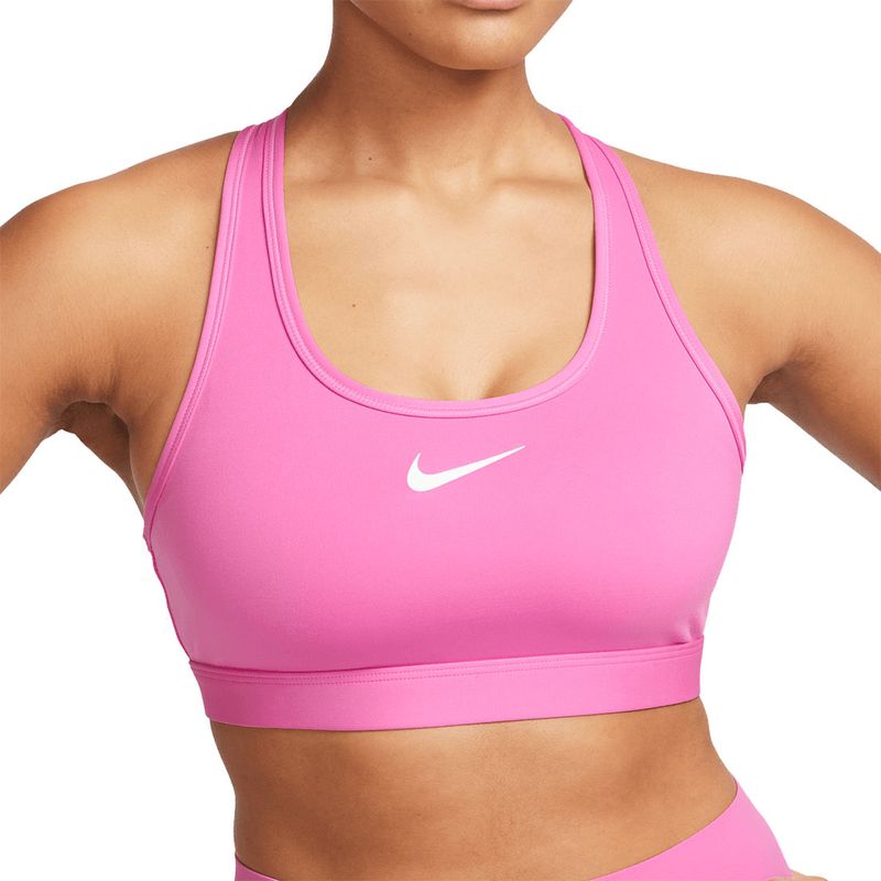 Nike Swoosh Medium Support Bra Playful Pink White Midwest Racquet Sports