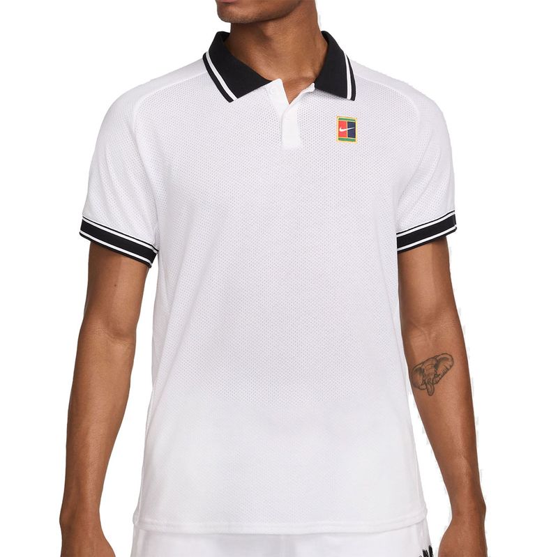 Nike Court Heritage Polo White Black Midwest Racquet Sports