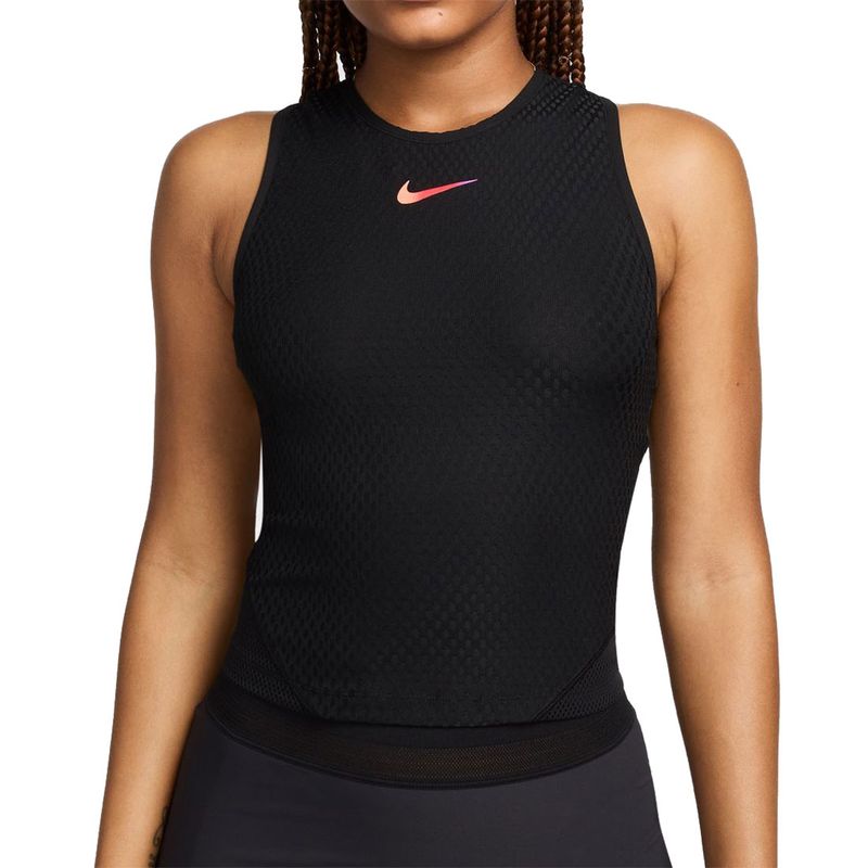 Nike Court Dri Fit Slam Tank Top - Black/Light Wild Mango