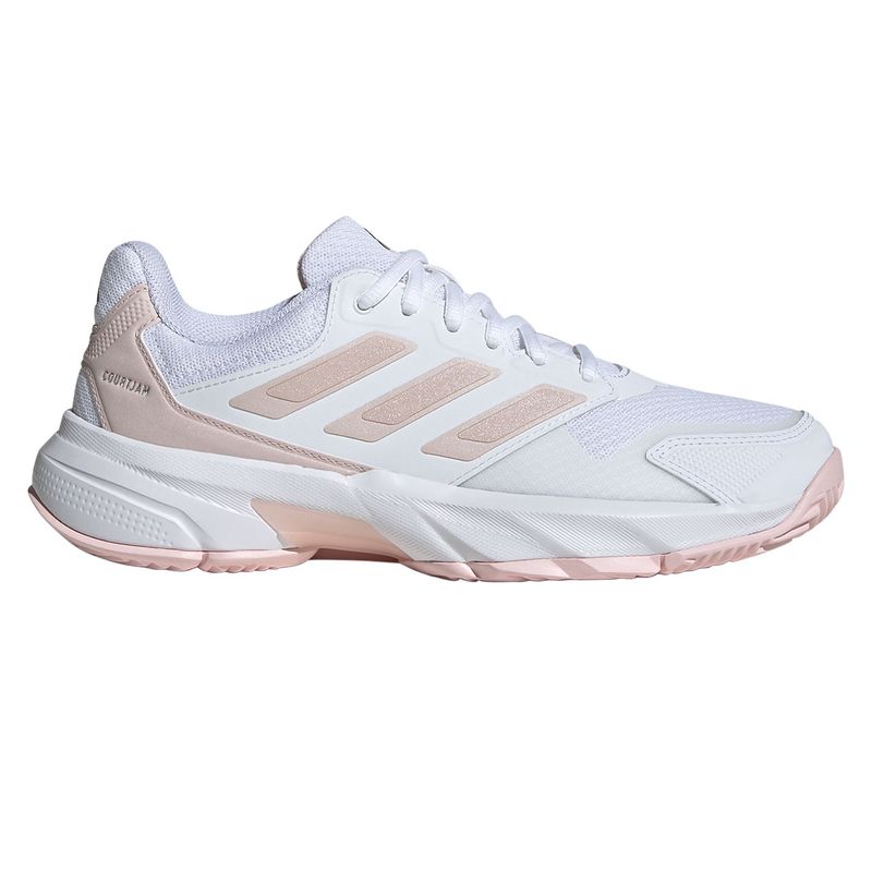 adidas CourtJam Control 3 Womens Tennis Shoe White Sandy Pink Metallic Sandy Pink Tennis Shop