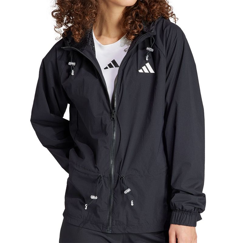 adidas Semi Transparent Full Zip Jacket Black Tennis Shop