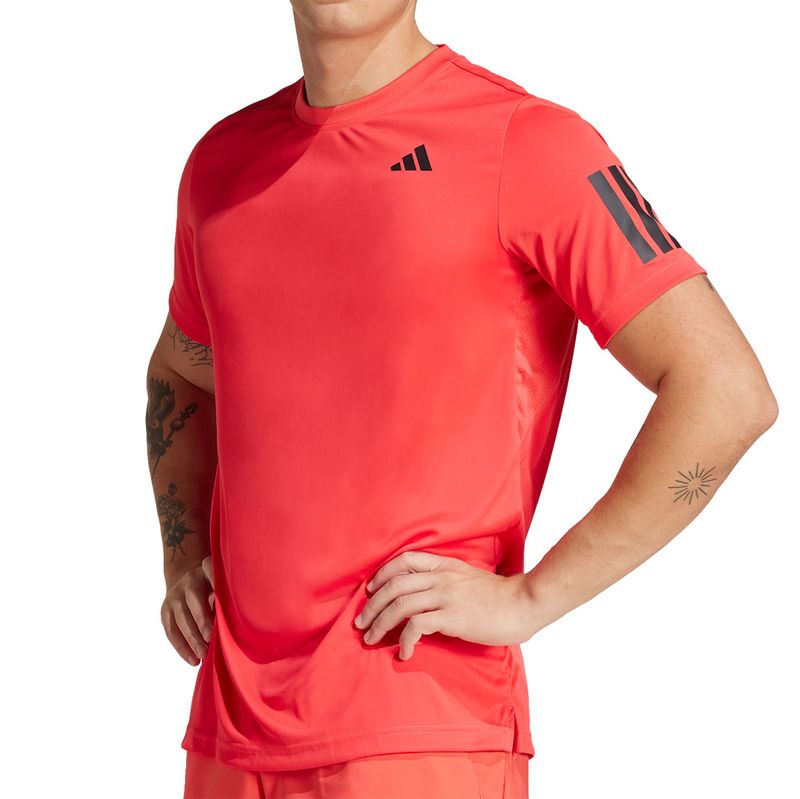 adidas Club 3 Stripe Tee Shirt - Selure | Midwest Racquet Sports