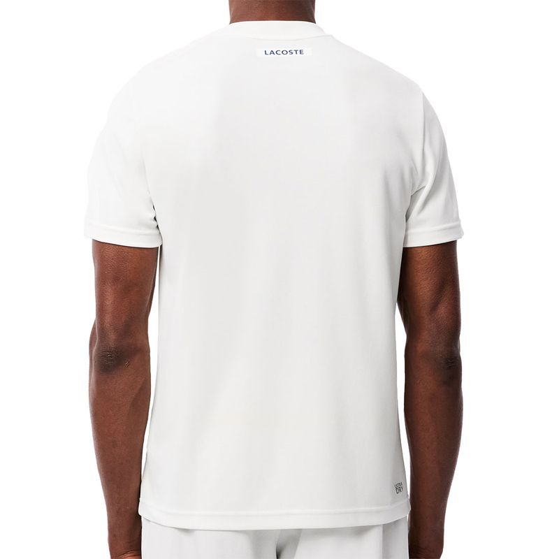 Lacoste Ultry-Dry Pique Sport Crew - White | Midwest Racquet
