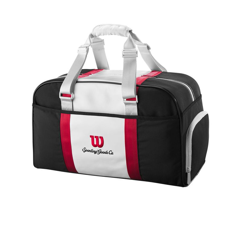 Wilson 2024 Courage Small Duffel Tennis Bag Black White Red Midwest Racquet
